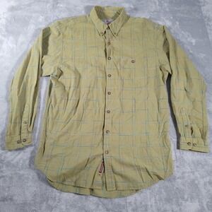 Territory Ahead Shirt Mens XL Tall Green Plaid Woven Long Sleeve Cotton‎ Rayon